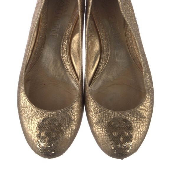 Alexander McQueen Shoes - Alexander McQueen - Gold Ballet Flats